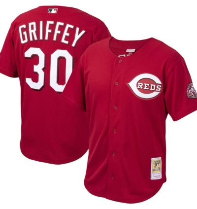 Cincinnati Reds Ken Griffey Jr Red Throwback Mesh Jersey
