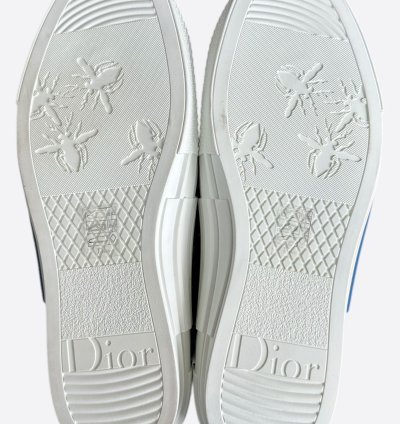 Dior Beige Blue Oblique Tapestry B23 High Top Sneakers