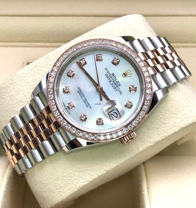 Rolex Datejust 36 36mm Rbr Mother Of Pearl Diamond Dial Jubilee