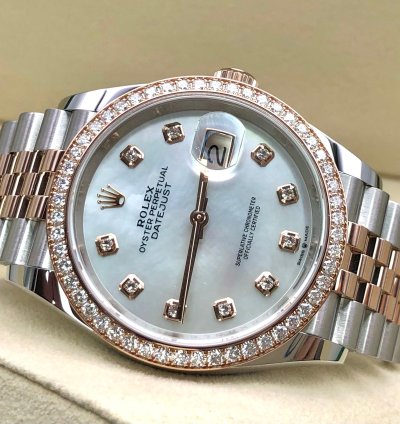 Rolex Datejust 36 36mm Rbr Mother Of Pearl Diamond Dial Jubilee