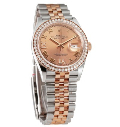 Rolex Datejust 36 36mm Steel Everose Gold Diamond Bezel Rose Diamond Vi Ix Dial Jubilee