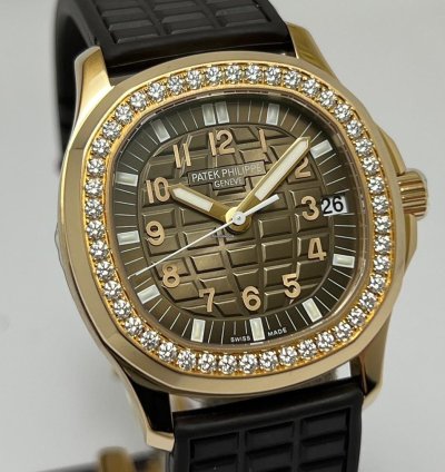 Patek Philippe Aquanaut 5068r Rose Gold Original Factory Diamond Set