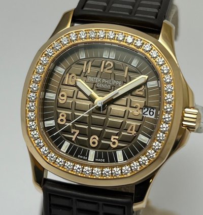 Patek Philippe Aquanaut 5068r Rose Gold Original Factory Diamond Set