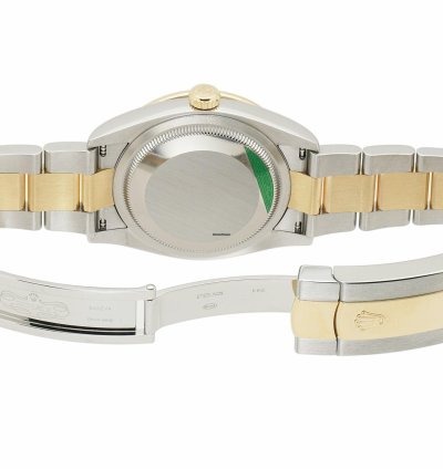 Rolex Datejust 36 36mm Steel Yellow Gold Champagne Diamond Dial Bezel On Oyster Bracelet