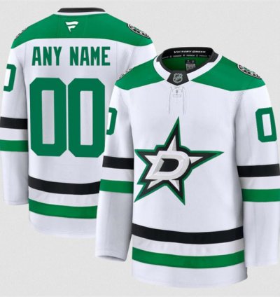 Mens Custom Dallas Stars Jersey Name Number 2025 Away White Stitched