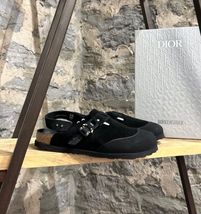 Dior Birkenstock 2022 Black Suede Tokio Mules Slippers