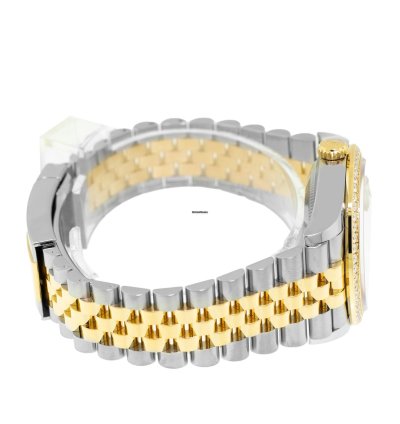 Rolex Datejust 36 36mm Yellow Gold Steel Mop Diamond Dial Diamond Bezel 126283