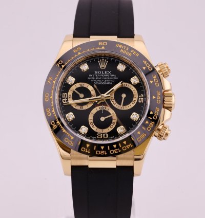 Rolex Daytona 116518ln Factory Black Diamond Dial 2022 Full Set