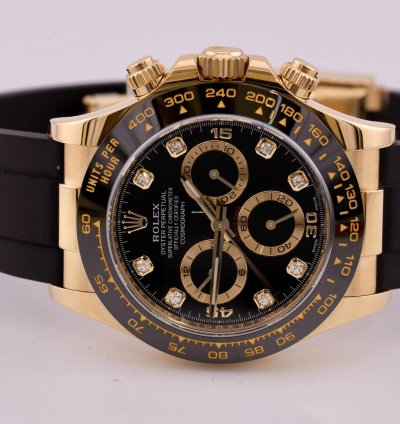 Rolex Daytona 116518ln Factory Black Diamond Dial 2022 Full Set