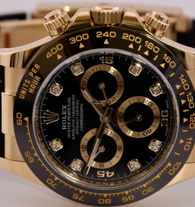 Rolex Daytona 116518ln Factory Black Diamond Dial 2022 Full Set