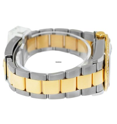 Rolex Datejust 36 36mm Yellow Gold Steel Olive Green Roman Dial Diamond Bezel 126283rbr