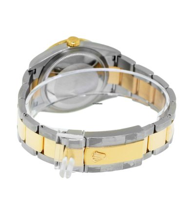 Rolex Datejust 36 36mm Yellow Gold Steel Olive Green Roman Dial Diamond Bezel 126283rbr