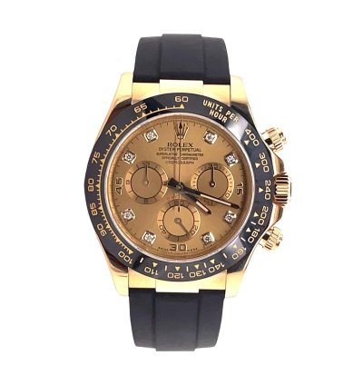 Rolex Daytona 116518ln Factory Diamond Champagne Dial Oysterflex Box And Papers Unworn