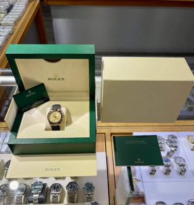 Rolex Daytona 116518ln Factory Diamond Champagne Dial Oysterflex Box And Papers Unworn