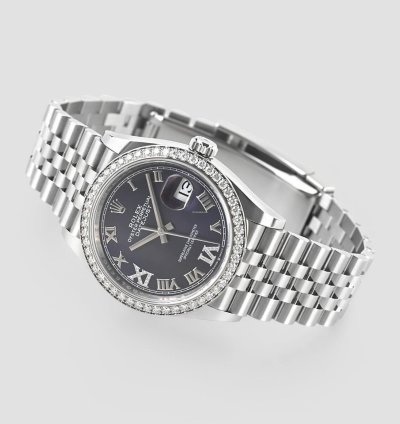 Rolex Datejust 36 Aubergine Roman Vi Ix Diamond White Gold 36mm
