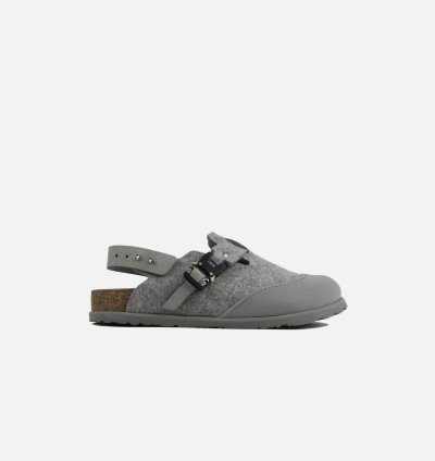 Dior Birkenstock Gray Wool Tokio Mule