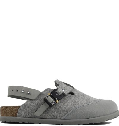 Dior Birkenstock Gray Wool Tokio Mule