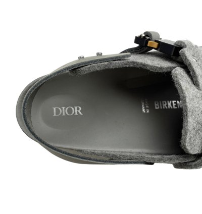 Dior Birkenstock Gray Wool Tokio Mule