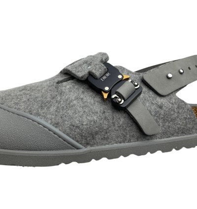 Dior Birkenstock Gray Wool Tokio Mule