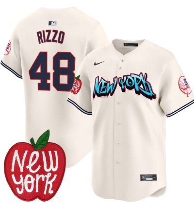 Anthony Rizzo Jersey 48 New York Yankees Apple Patch Vapor Premier Limited Stitched Cream