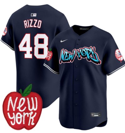 Anthony Rizzo Jersey 48 New York Yankees Apple Patch Vapor Premier Limited Stitched Navy