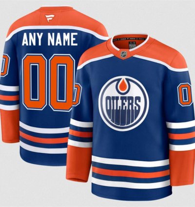 Mens Custom Edmonton Oilers Jersey Name Number 2025 Home Royal Stitched
