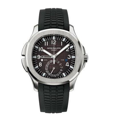 Patek Philippe Aquanaut 5164a Travel Time Black Dial Rubber Strap Steel Discontinued 2019
