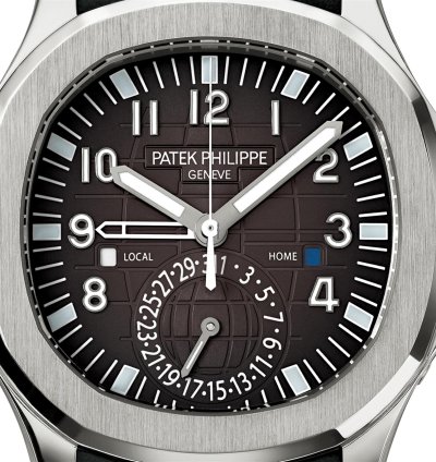 Patek Philippe Aquanaut 5164a Travel Time Black Dial Rubber Strap Steel Discontinued 2019