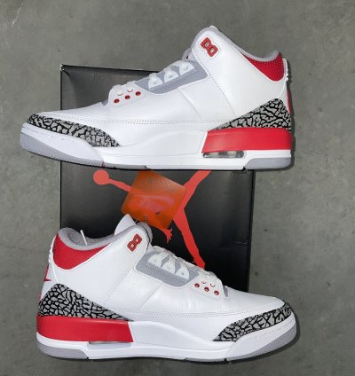 Size 10 - Nike Air Jordan 3 Retro Og Fire Red 2022 Ds New