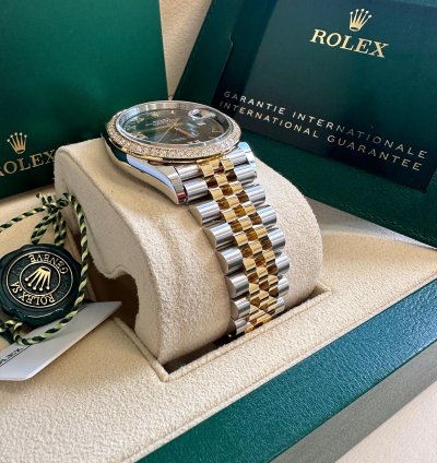Rolex Datejust 36 New 2024 Green Roman Diamond Bezel Dial Jubilee Bracelet Two Tone Yellow