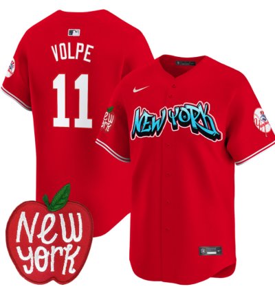 Anthony Volpe Jersey 11 New York Yankees Apple Patch Vapor Premier Limited Stitched Red