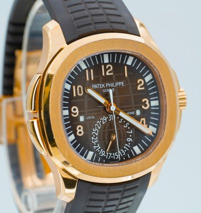 Patek Philippe Aquanaut 5164r Travel Time 18k Rose Gold Boxes Papers