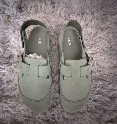 Dior Birkenstock Smooth Calf Slipper Water Green