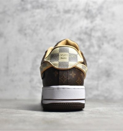 Louis Vuitton X Nike Air Force 1 Low Lv Monogram Brown Damier Azur