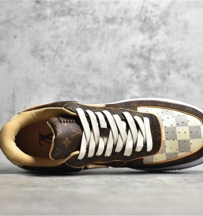 Louis Vuitton X Nike Air Force 1 Low Lv Monogram Brown Damier Azur