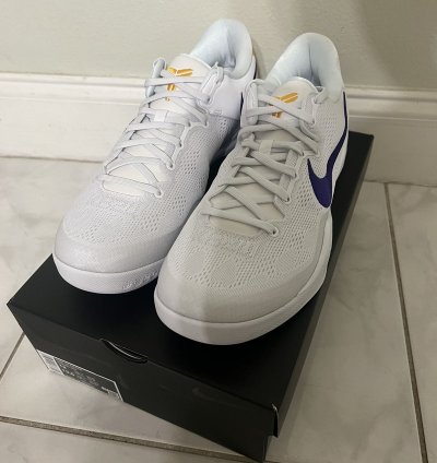 Size 12 - Nike Kobe 8 Protro Lakers Home Sneakers
