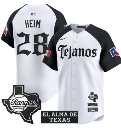 Jonah Heim Jersey 28 Texas Rangers Mexico Tejano Barrio Style Vapor Limited Stitched Alternate