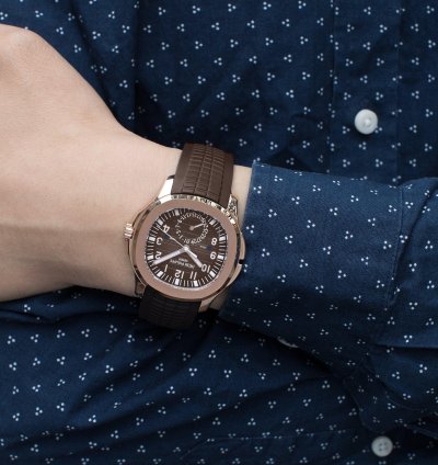 Patek Philippe Aquanaut 5164r-001 Travel Time Brown Dial Rose Gold 2021