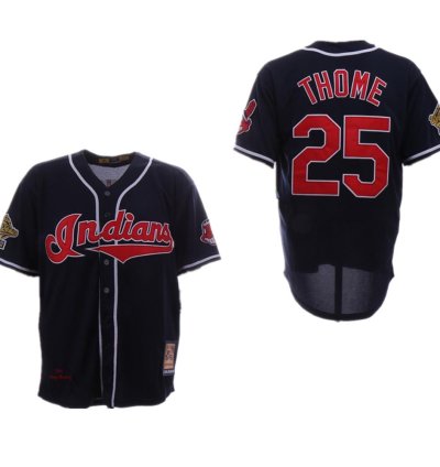 Cleveland Indians Jim Thome Navy 1995 Throwback Jersey