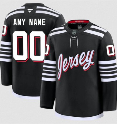 Mens Custom New Jersey Devils Jersey Name Number 2025 Alternate Black