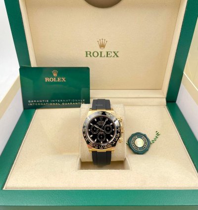 Rolex Daytona 116518ln Yellow Gold Oysterflex Black Dial Unworn 2023