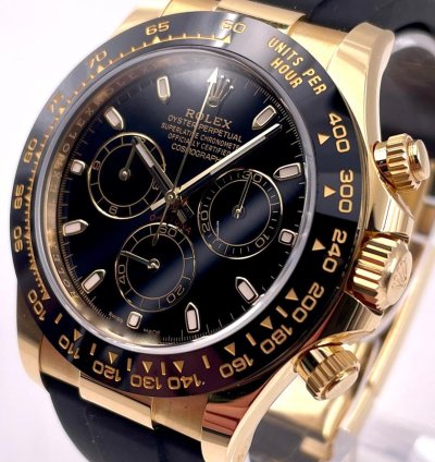 Rolex Daytona 116518ln Yellow Gold Oysterflex Black Dial Unworn 2023