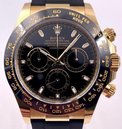 Rolex Daytona 116518ln Yellow Gold Oysterflex Black Dial Unworn 2023