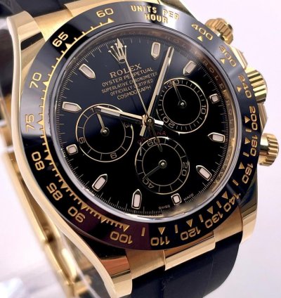 Rolex Daytona 116518ln Yellow Gold Oysterflex Black Dial Unworn 2023