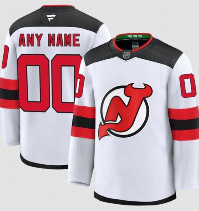 Mens Custom New Jersey Devils Jersey Name Number 2025 Away White