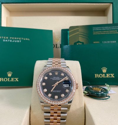 Rolex Datejust 36 New 2025 Unworn Datejust 36 2-tone Jubilee Factory Diamond Bezel Black Diamond Dial