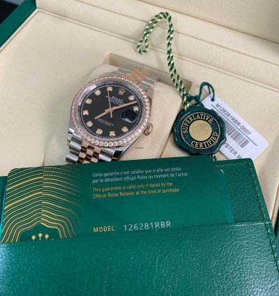 Rolex Datejust 36 New 2025 Unworn Datejust 36 2-tone Jubilee Factory Diamond Bezel Black Diamond Dial