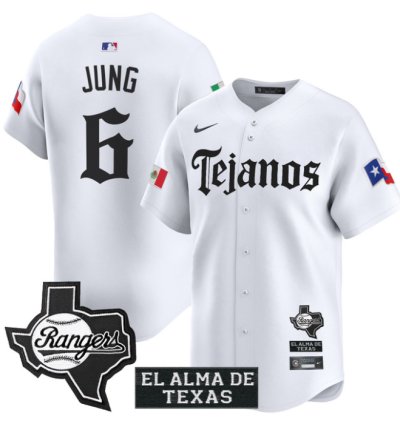Josh Jung Jersey 6 Texas Rangers Mexico Tejano Barrio Style Vapor Limited Stitched White