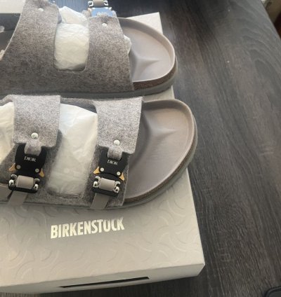Dior By Birkenstock Milano Sandal Grey Felt Wool