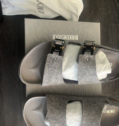 Dior By Birkenstock Milano Sandal Grey Felt Wool